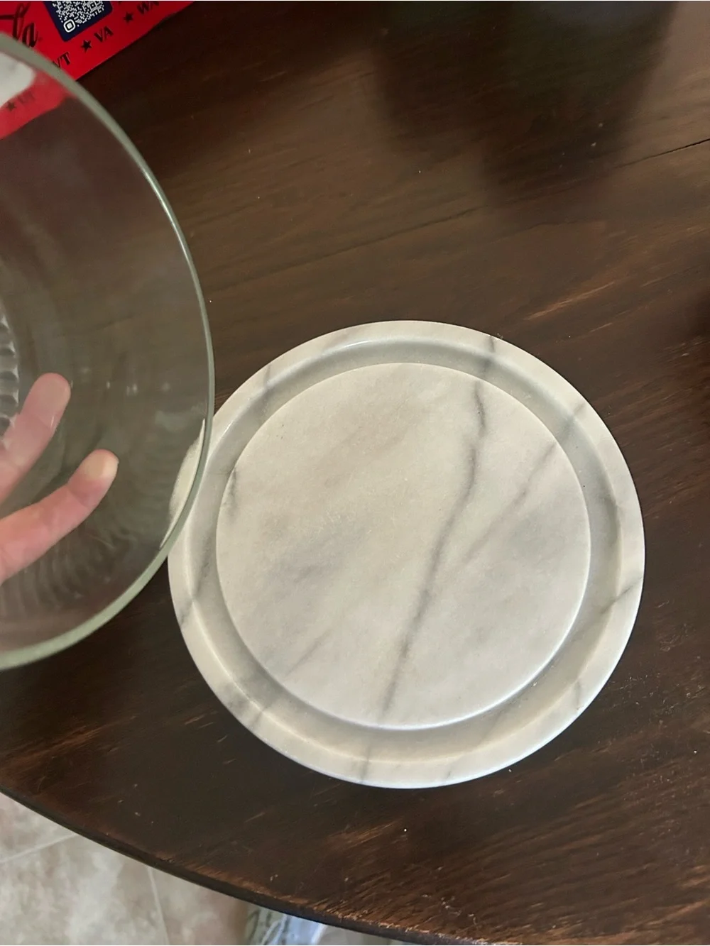 Vintage Marble Cheese Platter with Dome Lid
